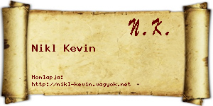 Nikl Kevin névjegykártya